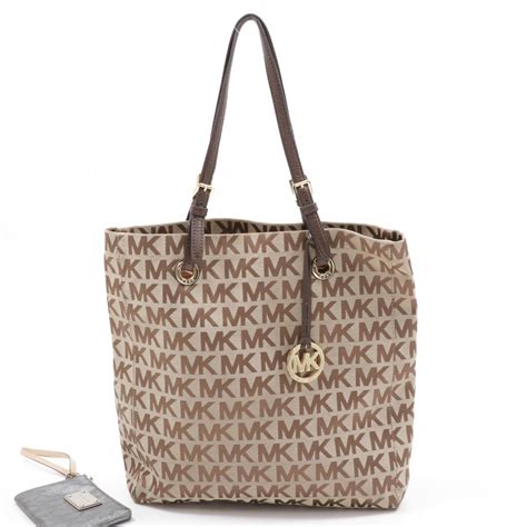 michael kors canvas tote|michael kors large monogram tote.